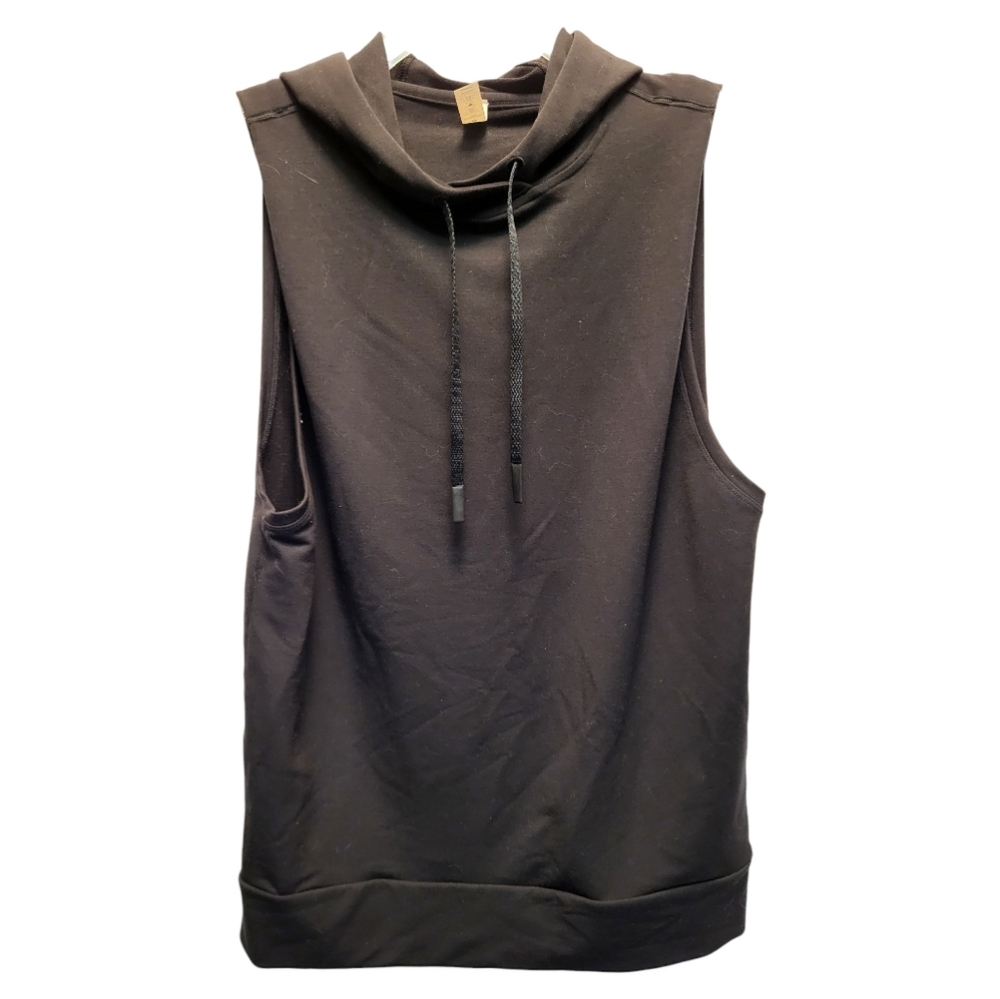 Lululemon X Barrys Black 'Stronger as One' Sleeveless Hoodie - Size 2 - Picture 4 of 8